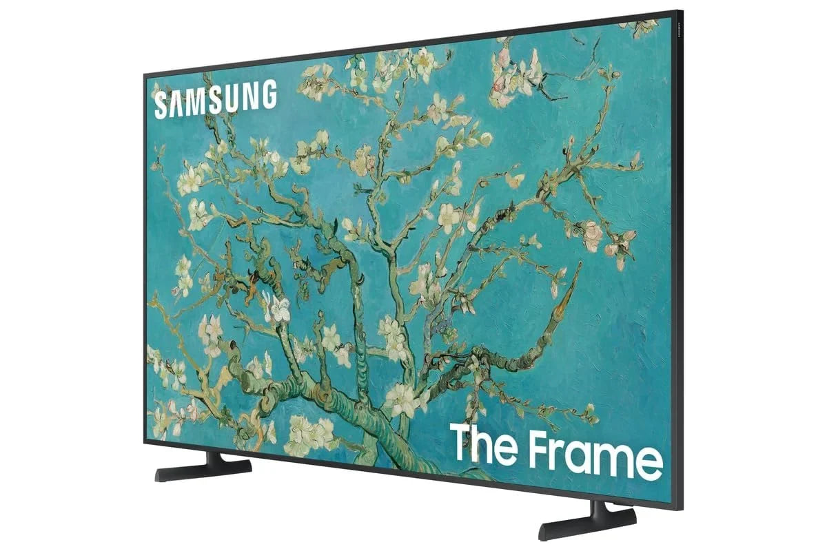 SAMSUNG Inch Class QLED 4K LS03B Series The Frame Quantum HDR Smart TV with a SAMSUNG 85” The Frame Customizable Bezel for TV, Modern White, VG-SCFA85WTBZA (2022)