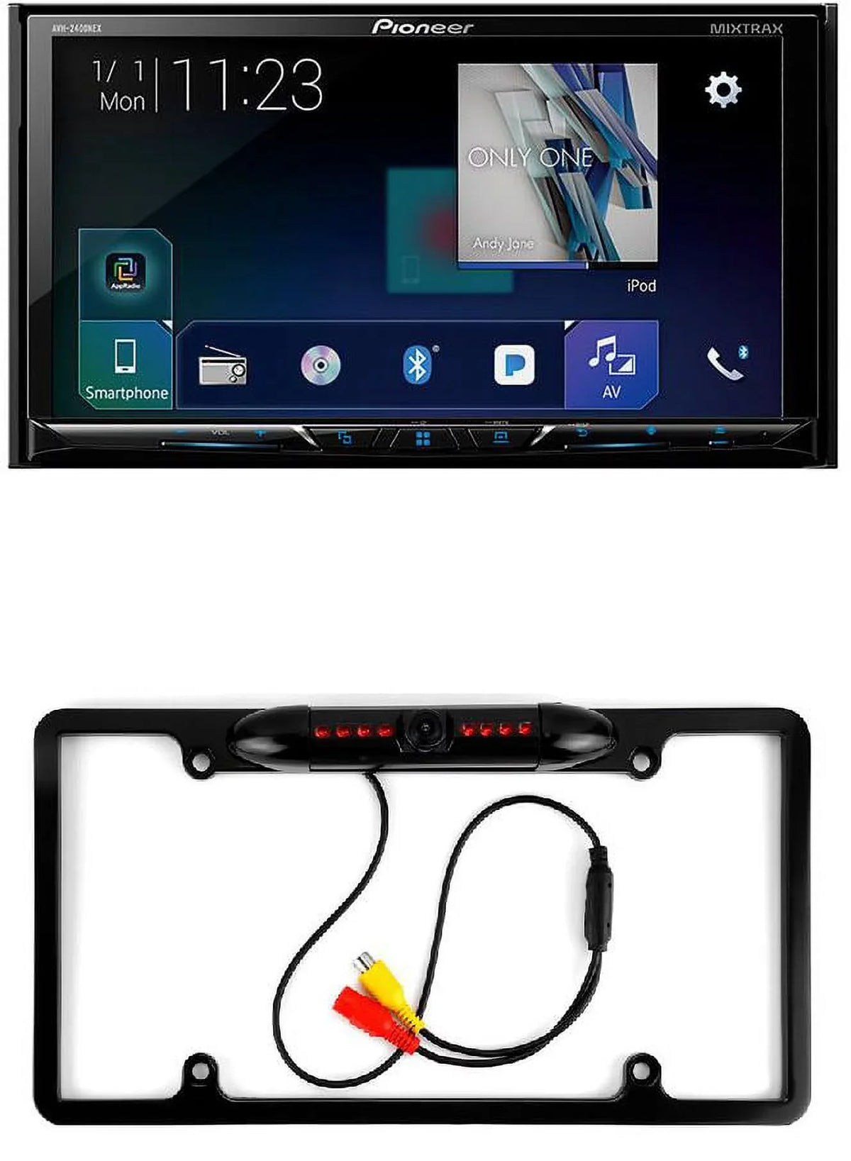 PIONEER AVH-2500NEX CD DVD USB BLUETOOTH CAR PLAY ANDROID & License Plate Camera