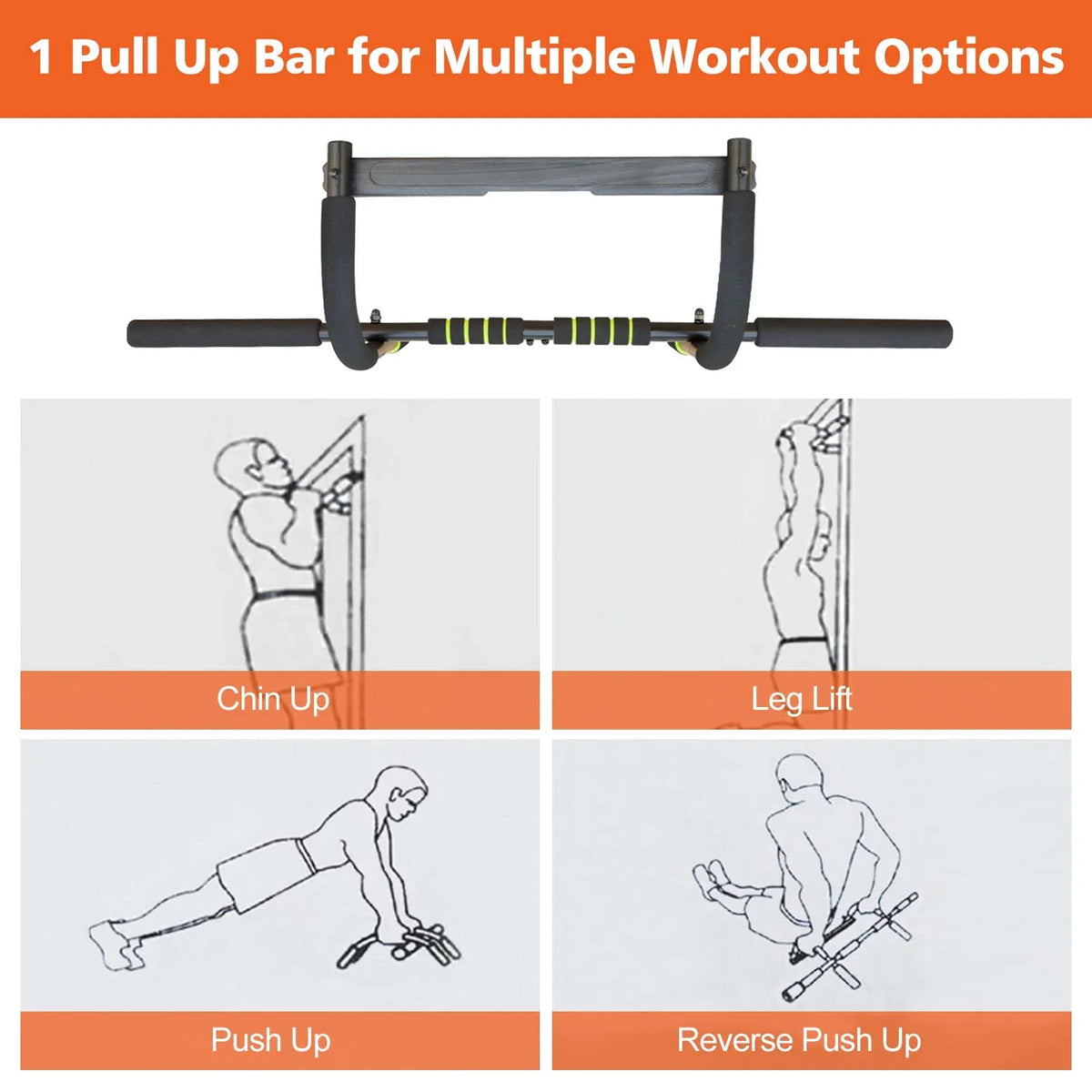 Wide & Narrow Pull-Ups Sponge Grip High-Quality Service Pull-Up Bar Home Gym