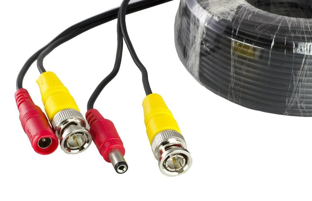 Amcrest 4-Pack 100 Feet Pre-Made All-in-One Siamese BNC Video and Power CCTV Security Camera Cable with Two Female Connectors for 960H & HD-CVI Camera and DVR (SCABLEHD100B-4pack)