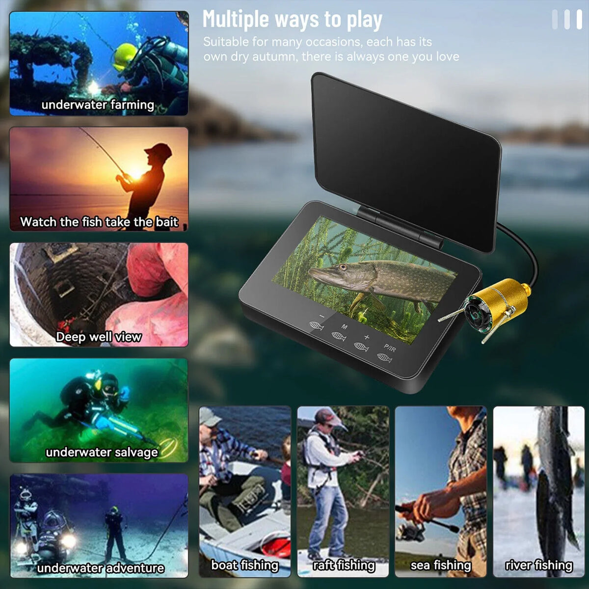 4.3 Unit 1000TVL Fish Finder Ice Fishing Underwater Fishing Camera for Ice Sea River Fishing Boat