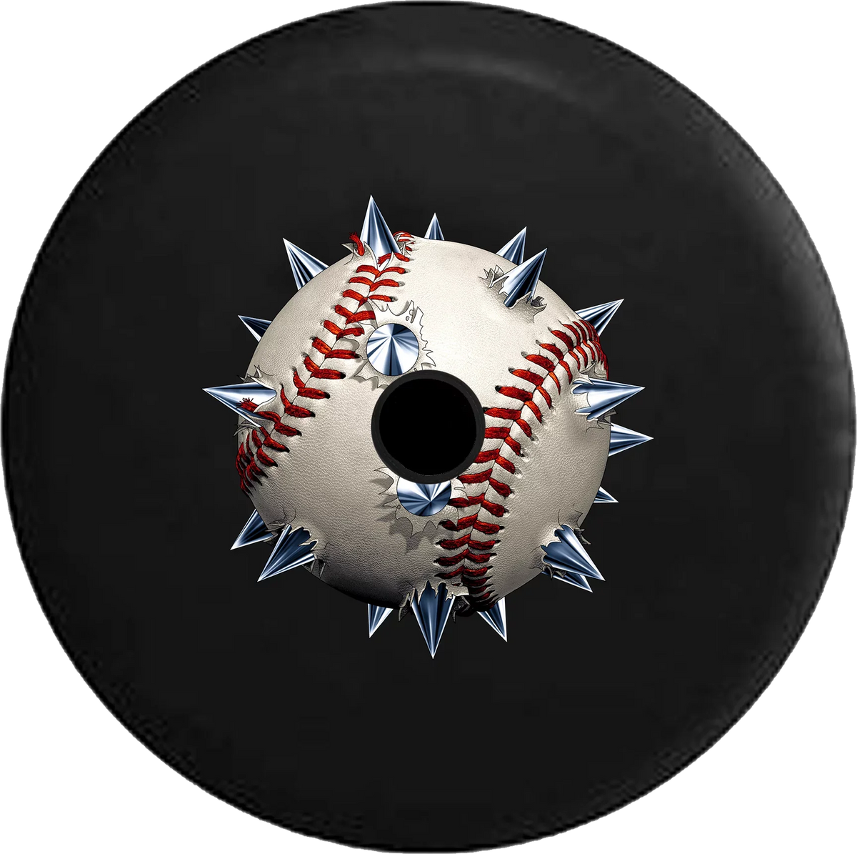 2018 2019 Wrangler JL Backup Camera Spiked Baseball Softball Red Stiching Spare Tire Cover for Jeep RV 33 Unit