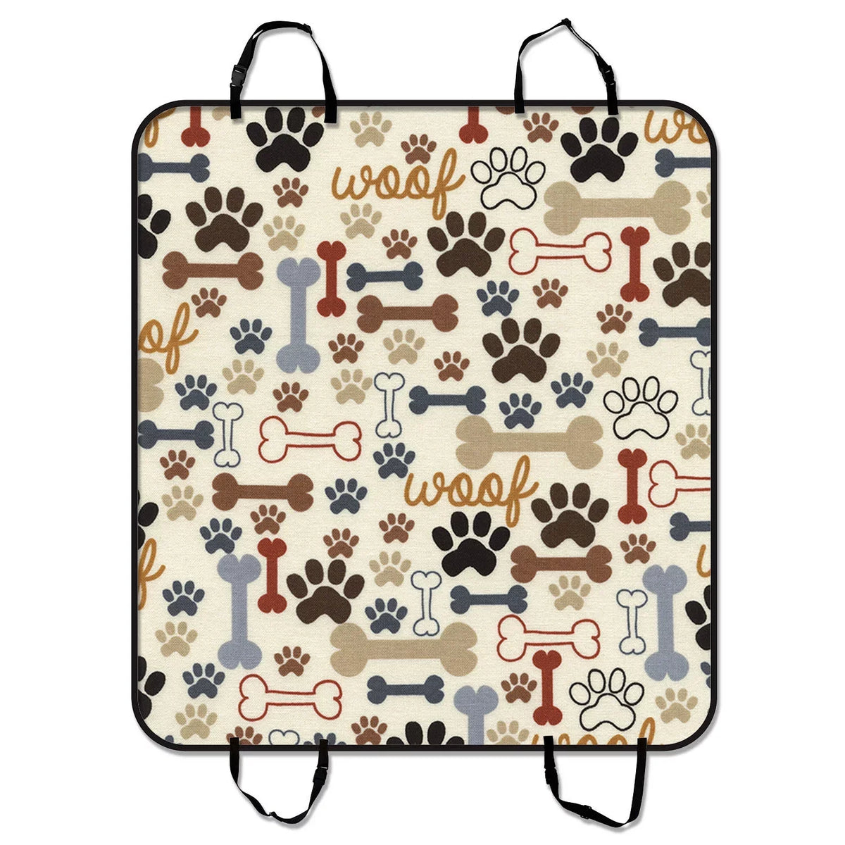 GCKG Dog Paws and Bones Pet Car Seat Cover Dog Car Seat Mat Hammock Cargo Mat Trunk Mat For Cars Trucks and SUV 54x60 Unit