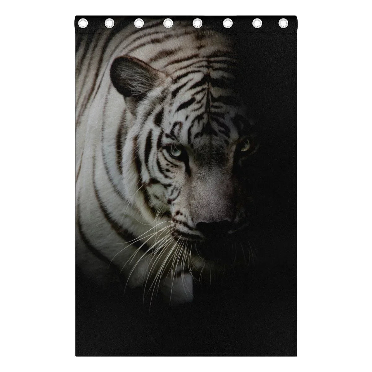 POPCreation White Tiger Isolated On Onyx Background Window Curtain Midnight Curtains Darkening Thermal Blind Curtain for Bedroom Living Room,2 Panel (52Wx84L Unit