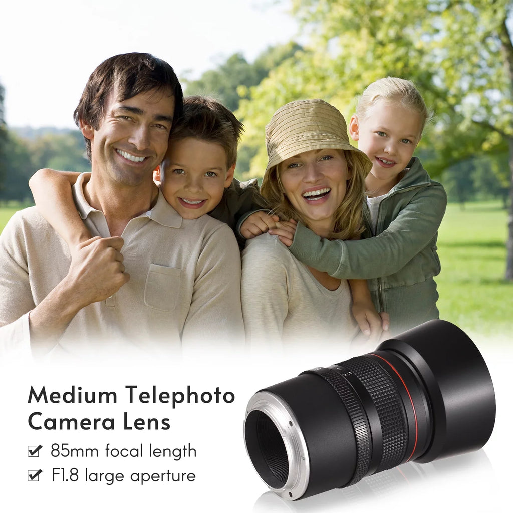Andoer 85mm F1.8 Medium Telephoto Manual Focus Lens with Large Aperture, Suitable for Sony A7 Series, A9, A6400, A6500, A6300, A6000, A5100 Cameras