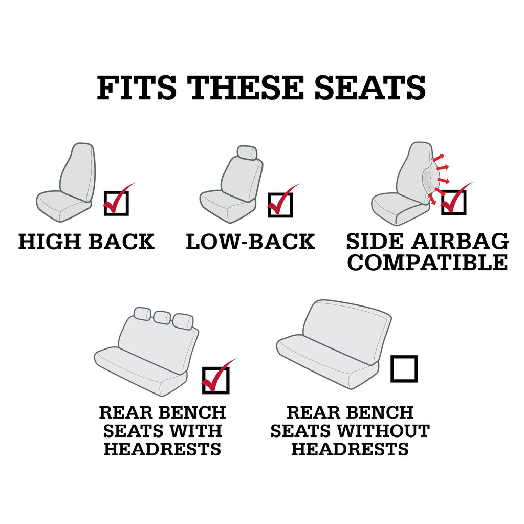 Genuine Dickies Full Vehicle Heavy Duty Polyester Car Seat Covers Onyx