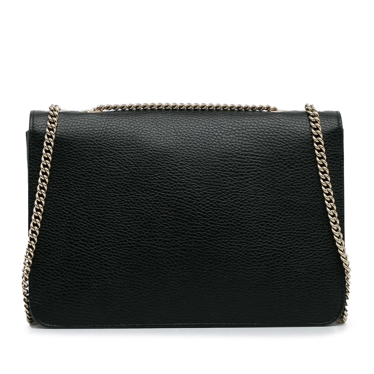 Pre-Owned Authenticated Gucci Medium Dollar Interlocking G Crossbody Bag Calf Leather Midnight Unisex (Good)
