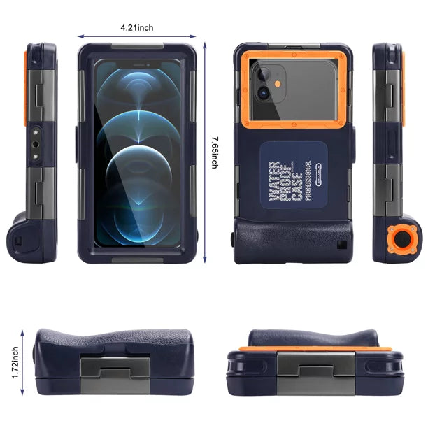 UrbanX Professional [15m/50ft] Swimming Diving Surfing Snorkeling Photo Video Waterproof Protective Case Underwater Housing for ZTE Blade A7 Vita And all Phones Up to 6.9 Unit LCD with Lanyard
