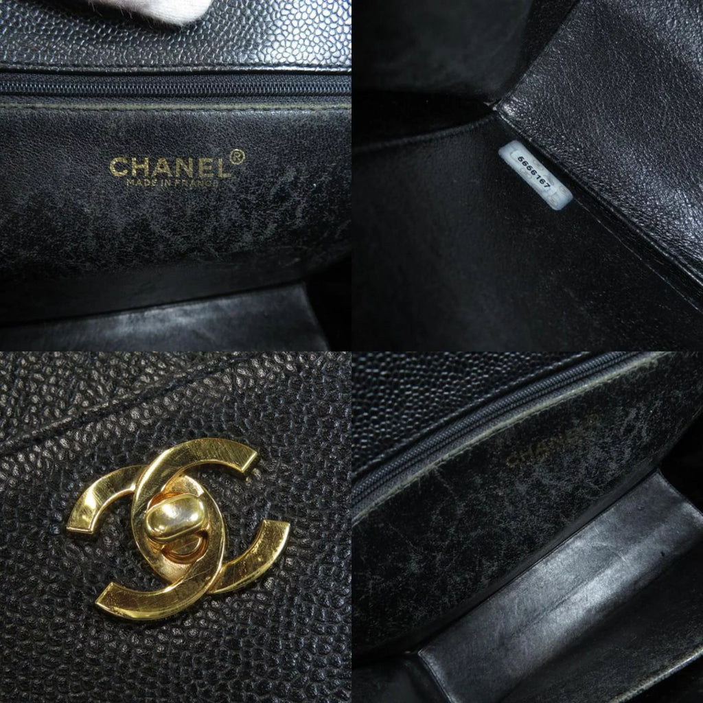 Pre-Owned CHANEL COCO MARK Handbag Caviar Skin Ladies (Good)