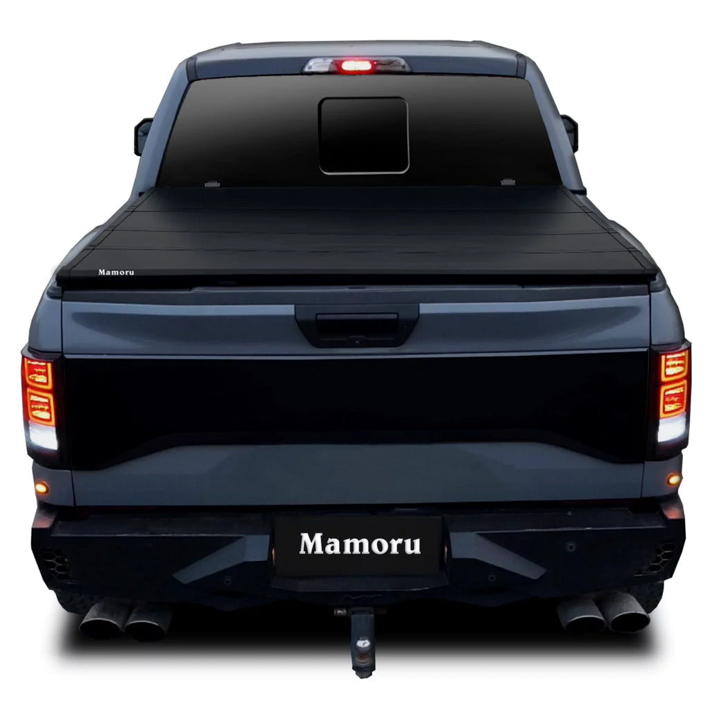 Mamoru Hard FRP Quad-Fold Solid Tonneau Cover Compatible with 2016 2017 2018 2019 2020 2021 2022 2023 Tacoma 6' / 73.7" Truck Bed Cover | Fit for Deck Rail System