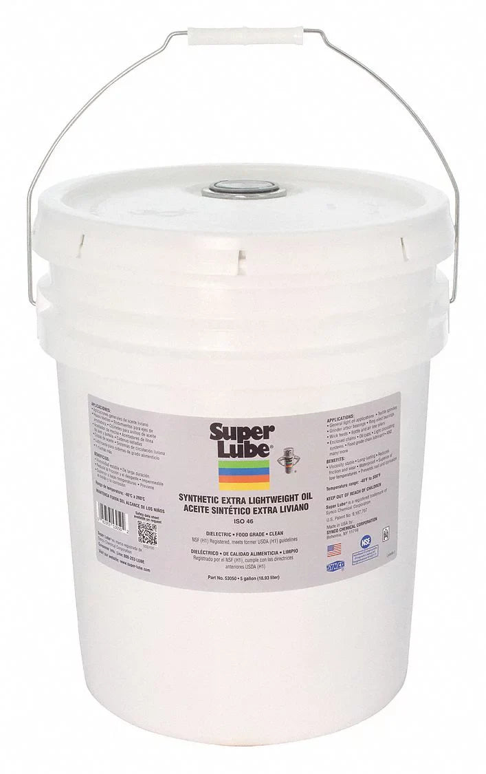 Super Lube Synthetic Oil,ISO 46, 5 gal,Pail 53050