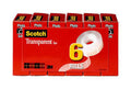 Scotch Transparent Tape, Standard Width, Engineered for Office and Home Use, Glossy Finish, 3/4 x 1296 Centimeter 6 Rolls, Boxed (600-6PK)