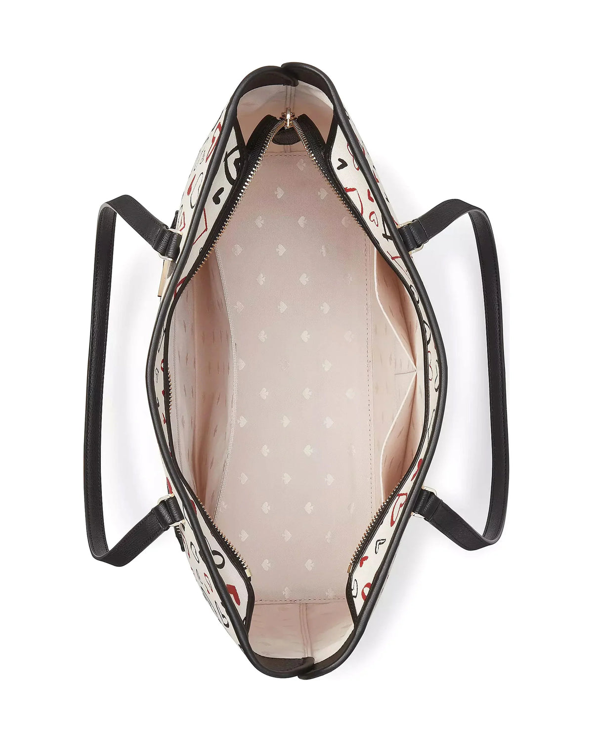 Perfect Scribble Hearts Printed Large Tote