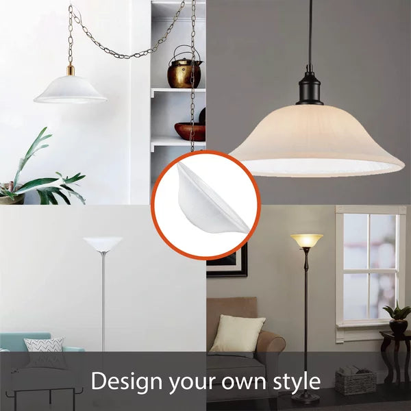 Aspen Creative 23144-11, Frosted Traditional Glass Shade for Medium Base Socket Torchiere Lamp, Swag Lamp and Pendant,13-1/4" Width x 5-1/8" Height.