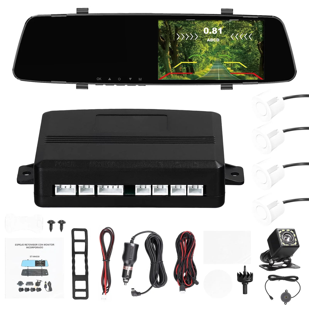Shinysix Dash Camera,Dash Camera Dual Camera 4.3 4 Reverse Radars Rear Dual Camera Reverse Radars Rear 1080P DVR Dash Unit Screen Support Camera 4.3 Unit 4.3 Unit Screen Reco Dash Cam Rear