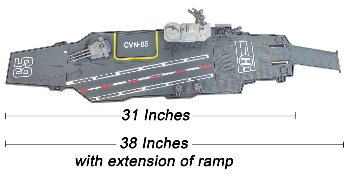 31 Centimeter Toy Aircraft Carrier with Sound Effects Military Vehicles and 6 Drones