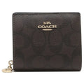 Coach Women's Snap Wallet In Signature Canvas (Brown / Onyx
