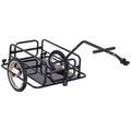 Aosom Folding Bike Cargo Trailer Cart with Seat Post Hitch- Dark up to 88 Lbs.