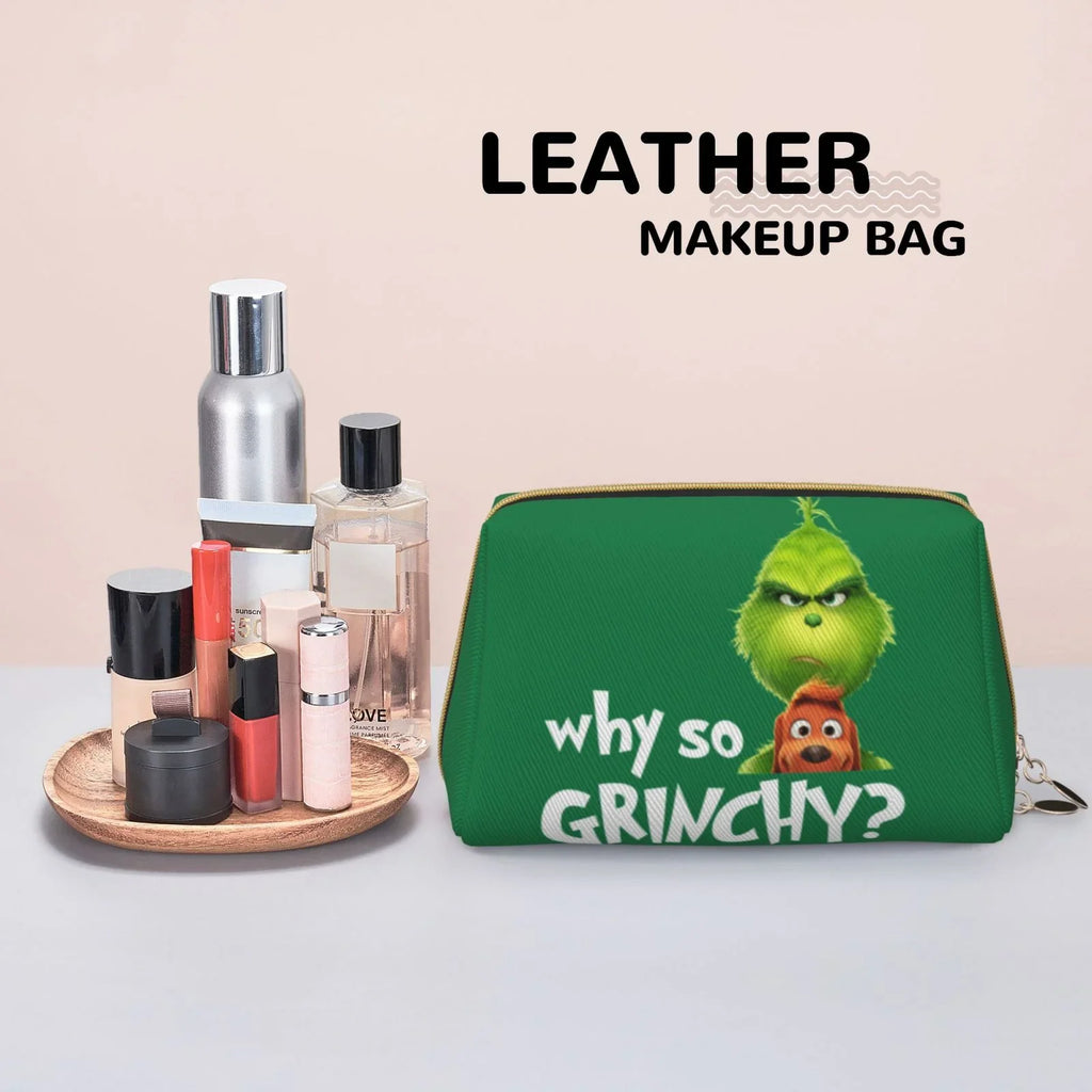 Funny Unit Cosmetic Bag Makeup Organizer Leather Portable Pouch Gift Travel Toiletry Bag Storage Purse