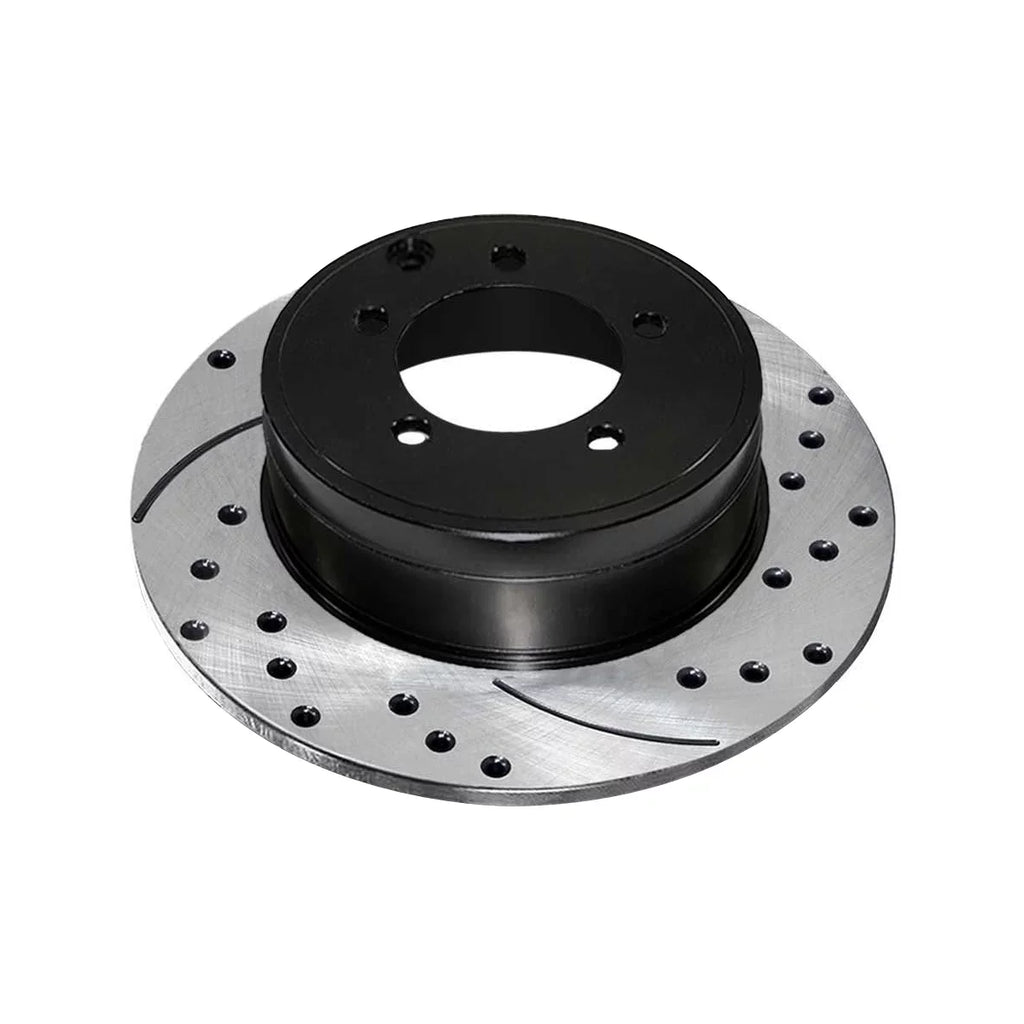 AutoShack Rear Drilled Slotted Brake Rotors Midnight Pair of 2 Driver and Passenger Side Replacement for Jeep Patriot Compass Dodge Avenger Caliber Chrysler 200 Sebring Mitsubishi Lancer V6 FWD PR63038LR