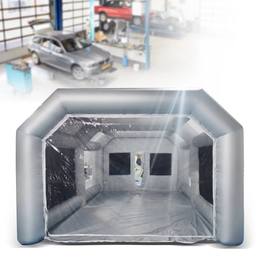 Miumaeov Inflatable Spray Paint Tent Built-in Blower Mobile Portable Giant Paint Spray Booth with Air Filter System and Transparent Polyvinyl Windows Inflatable Spray Paint Booth 26x13x10ft
