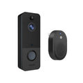 Fresh Fab Finds FFF-GPCT3715 Wireless Smart Wi-Fi Video Doorbell Security Phone Door Ring Intercom Camera Two Way Audio Night Vision 720P Motion Detection Battery Operated, Dark