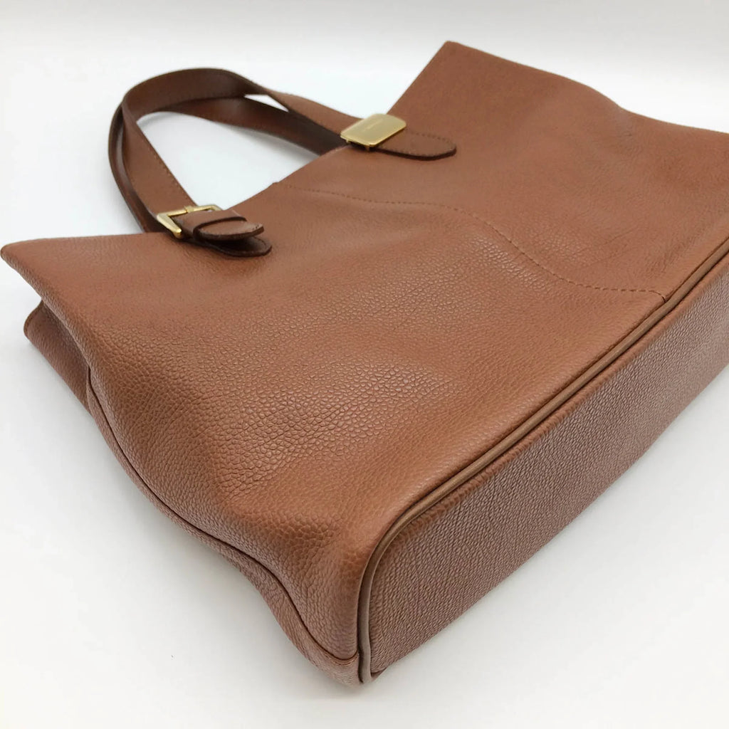 Pre-Owned BURBERRY Burberry Tote Bag Handbag Brown Leather Nova Check Ladies Men's Fashion (Good)