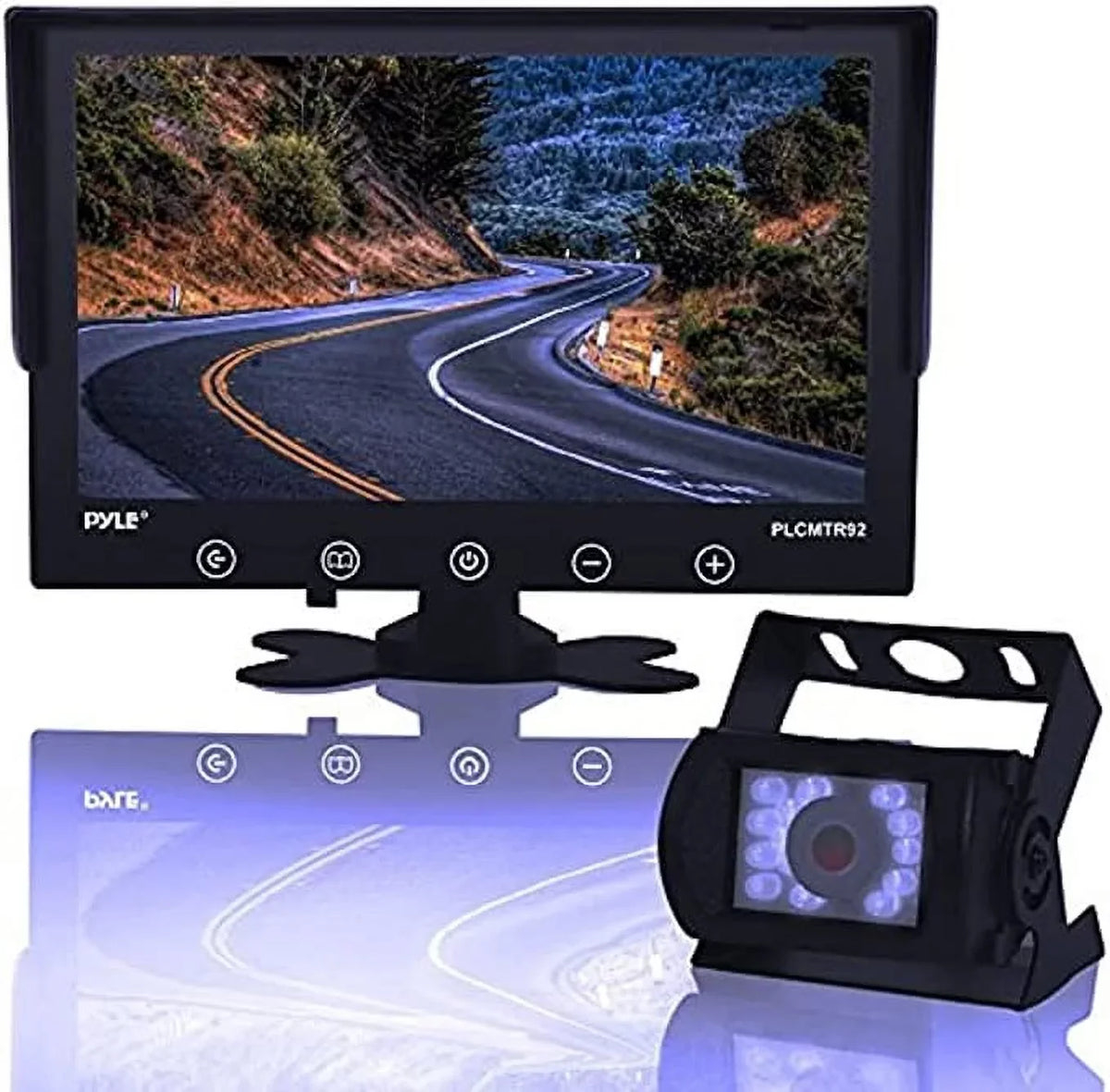 Pyle Car Truck Reverse Parking Waterproof Rearview Camera Kit W/ 9" LCD Display Monitor, 12-24V