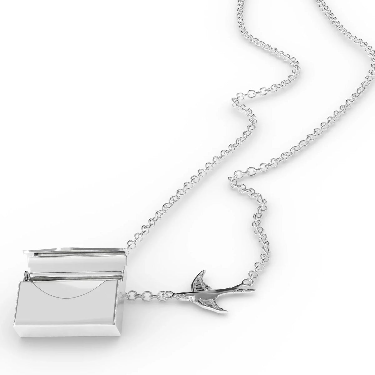 Locket Necklace Greetings from Wrangell?St.?Elias, Vintage Postcard in a silver Envelope Neonblond