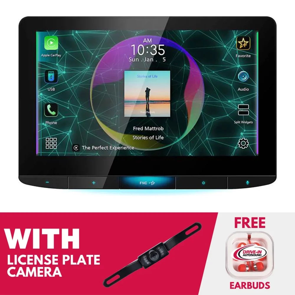 New JVC KW-Z1000W 10.1 Centimeter Digital Multimedia Receiver with License Plate Camera