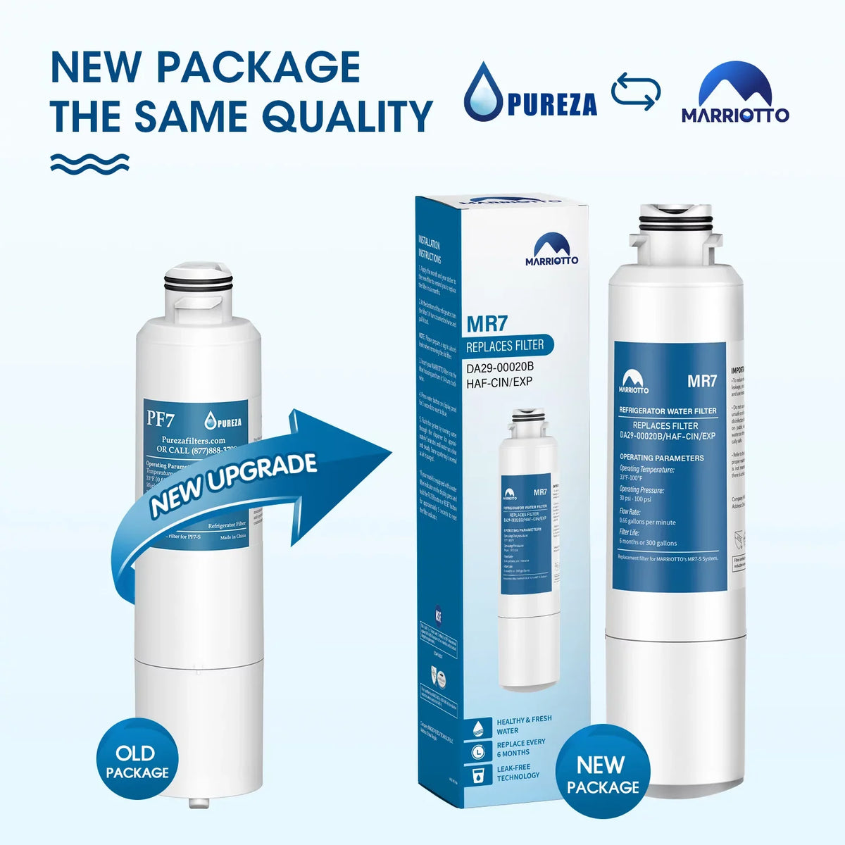 MARRIOTTO DA29-00020B Replacement Water Filter for DA29-00020B, HAF-CIN/EXP, RF4267HARS, 5 Pack