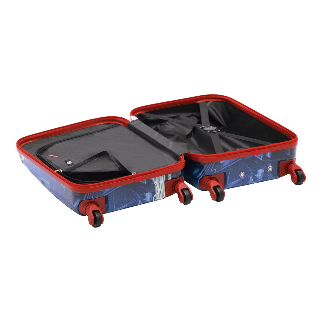 Marvel Spider-Man 21 Unit Kids Rolling Luggage, Hardshell Carry On Suitcase with Wheels, Blue
