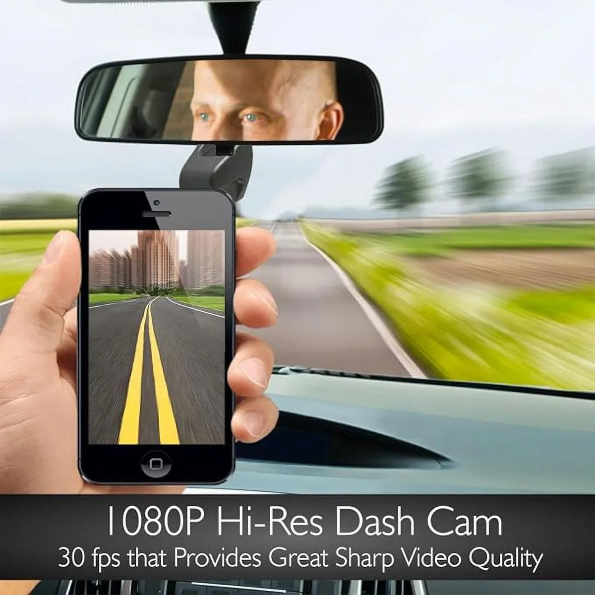 Open Box Pyle Wifi HD Car Dash Camera - Upgraded 1080p Dashboard Video Cam - Onyx