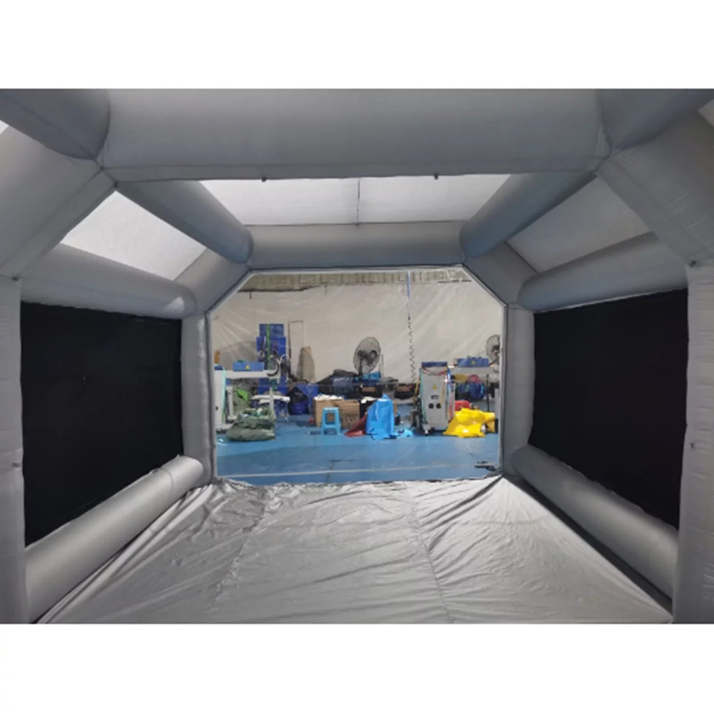 Miumaeov Inflatable Spray Paint Tent Built-in Blower Mobile Portable Giant Paint Spray Booth with Air Filter System and Transparent Polyvinyl Windows Inflatable Spray Paint Booth 26x13x10ft