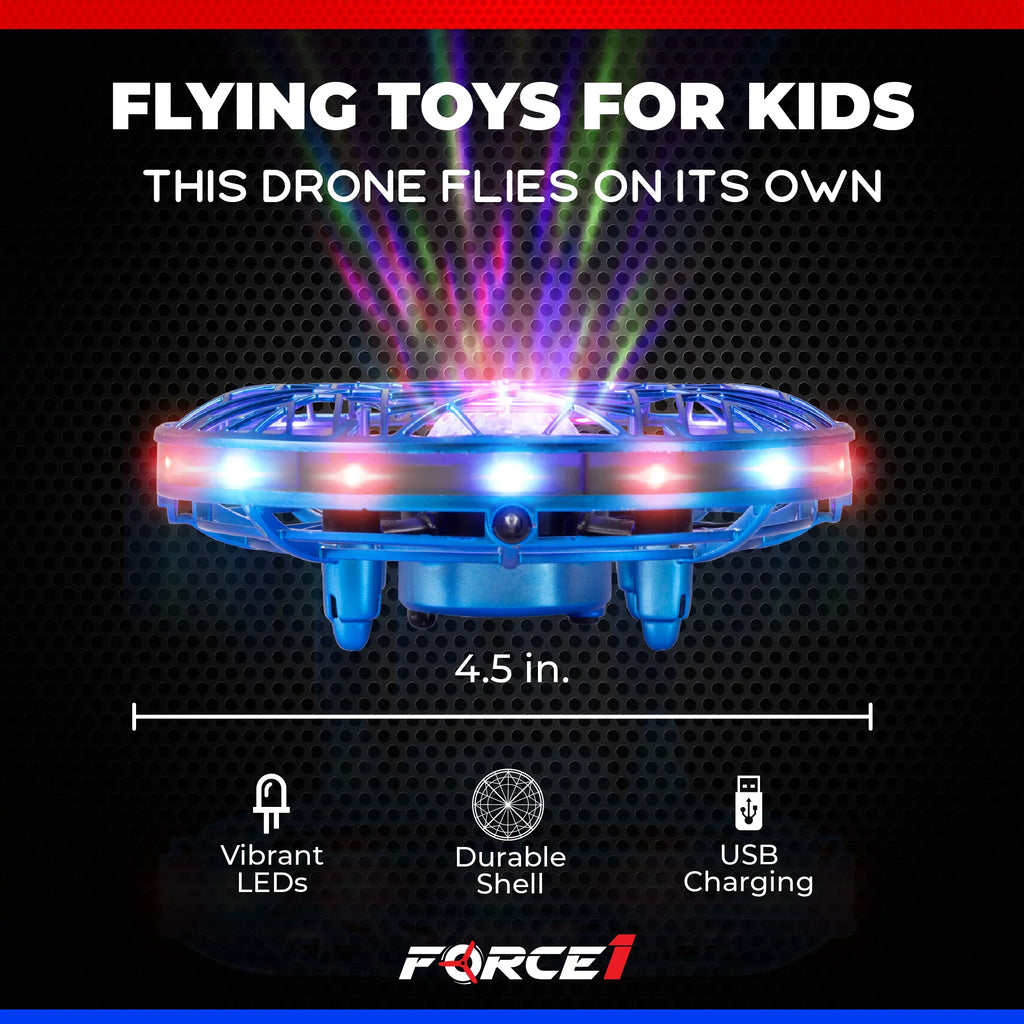 Force1 Scoot Pro Aerial Drone Hand Controlled Mini Drone with Projector LED Light (Blue)