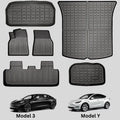 BunnyBird 6-Piece All Weather TPE Floor Mat Cargo Liner Trunk Mat for Tesla Model 3-5-Seater 2020-2023 Car Accessories