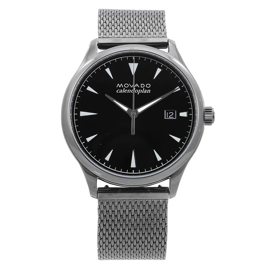 Movado Heritage Charcoal Dial Grey Steel Men's Watch 3650119