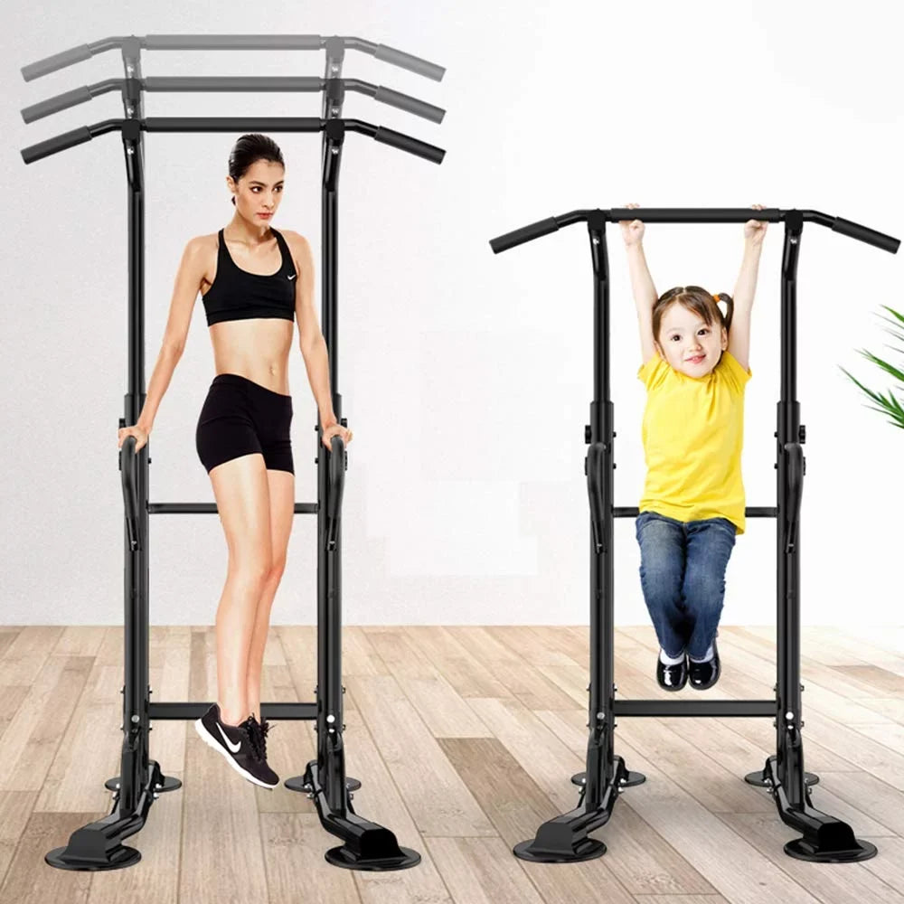 Wellynap Power Tower Pull Up Bar, 36.2" Strength Training Workout Equipment with Adjustable Height - Midnight