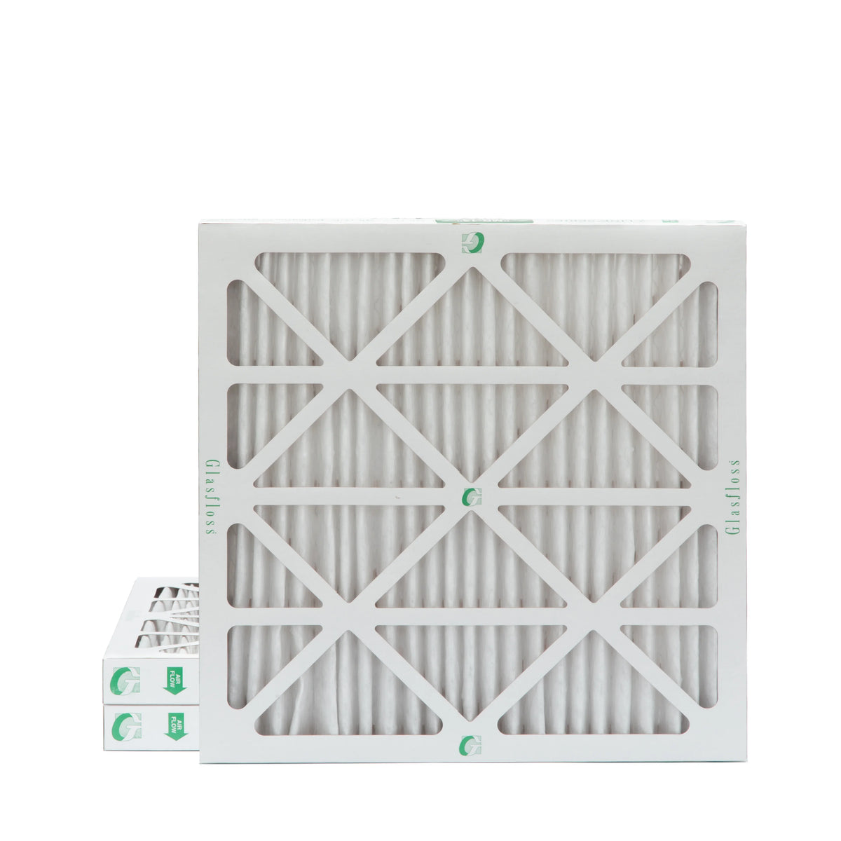 3 Pack of 24x24x2 MERV 13 Pleated 2" Centimeter Air Filters by Glasfloss. Actual Size: 23-3/8 x 23-3/8 x 1-3/4