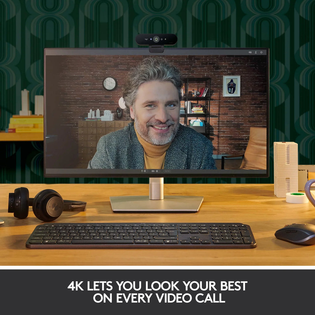 Logitech 4K Pro Webcam with HDR and Noise-Canceling Mics, Onyx