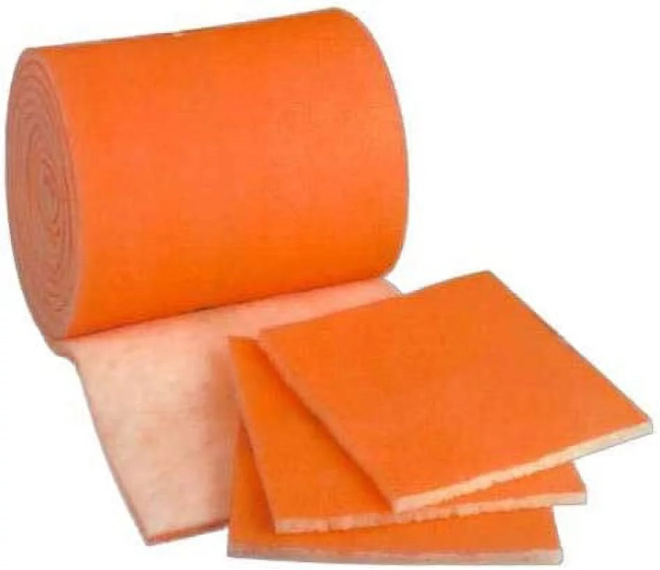 HVAC/Air Filter Media Roll, Orange/White MERV8 Polyester Media with a Heavy Dry Tackifier - 1 Centimeter x 25 Inch x 24 Foot