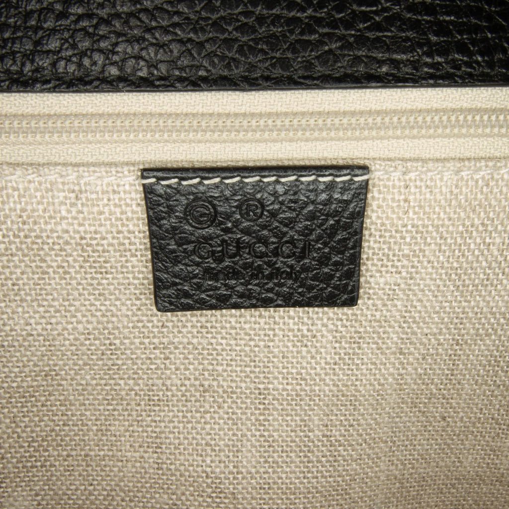 Pre-Owned Authenticated Gucci Medium Dollar Interlocking G Crossbody Bag Calf Leather Midnight Unisex (Good)