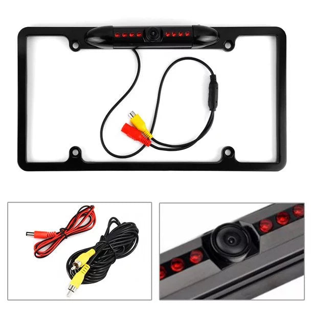 Backup Camera Rearview License Plate Frame for ALPINE X308U Midnight