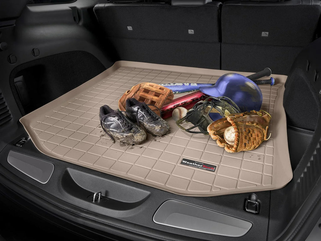 WeatherTech Cargo Trunk Liner with Bumper Protector compatible with 2019-2024 Subaru Ascent - Behind 3rd Row Seating With Bumper Protector, Tan