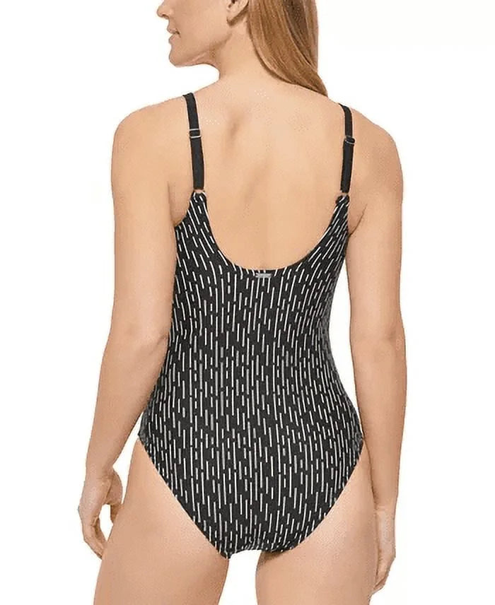 Calvin Klein Women's Twist Front Tummy Control One Piece Swimsuit Dark Size 4