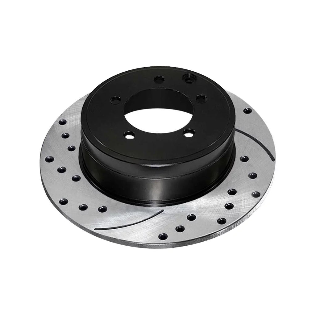 AutoShack Rear Drilled Slotted Brake Rotors Midnight Pair of 2 Driver and Passenger Side Replacement for Jeep Patriot Compass Dodge Avenger Caliber Chrysler 200 Sebring Mitsubishi Lancer V6 FWD PR63038LR
