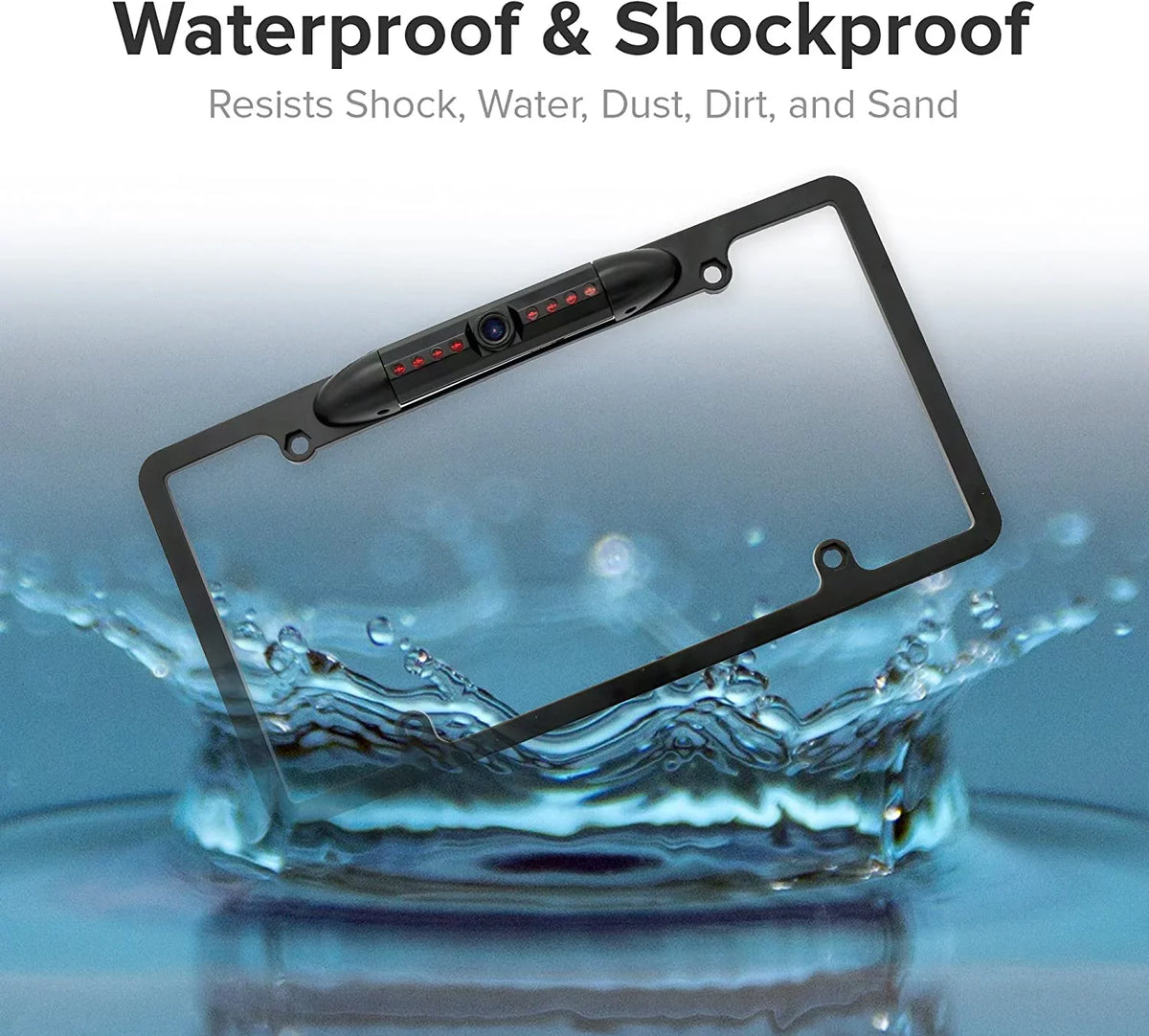 Backup Camera Rearview License Plate Frame for ALPINE X308U Midnight