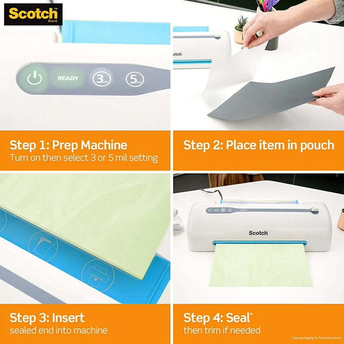 Scotch Thermal Laminating Pouches, 100-Pack, 8.9 x 11.4 Inch Letter Size Sheets (TP3854-100)