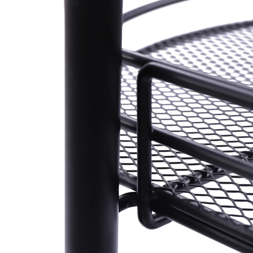 4 Tier Rolling Cart, Kitchen Storage Organizer Utility Cart, Metal Basket Storage Art Trolley Carts with Wheels, Dark