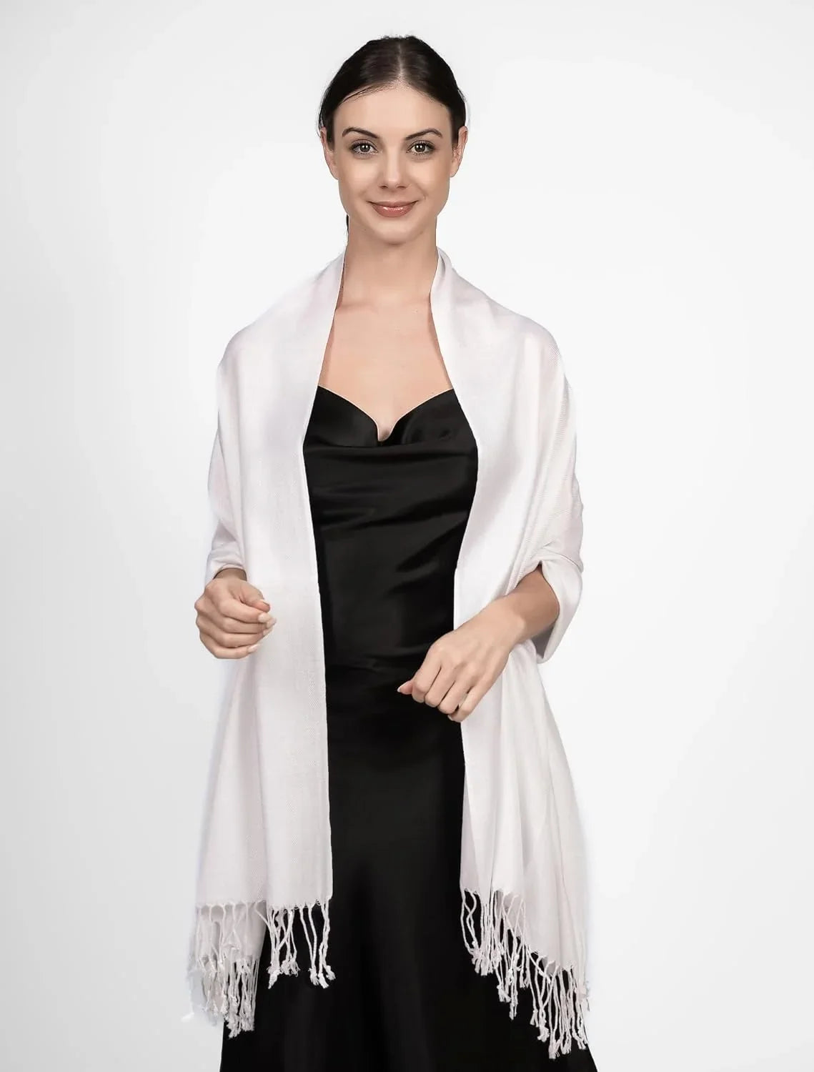 Achillea Large Soft Silky Pashmina Shawl Wrap Scarf in Solid Colors